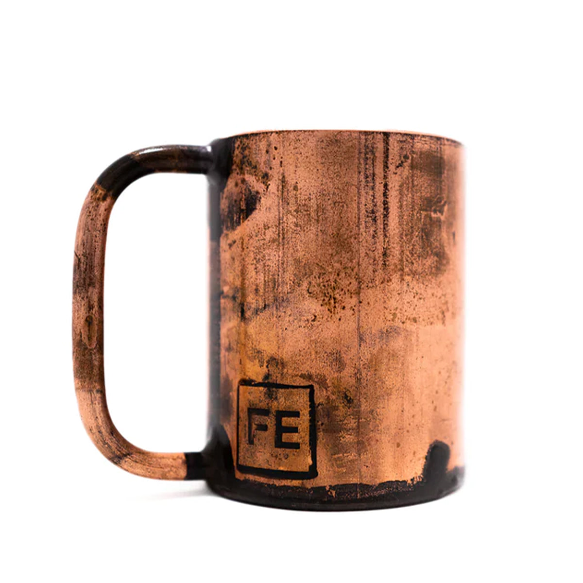 Field Ethos Everything Mug: heavy duty copper mug with FE logo stamped on the side.