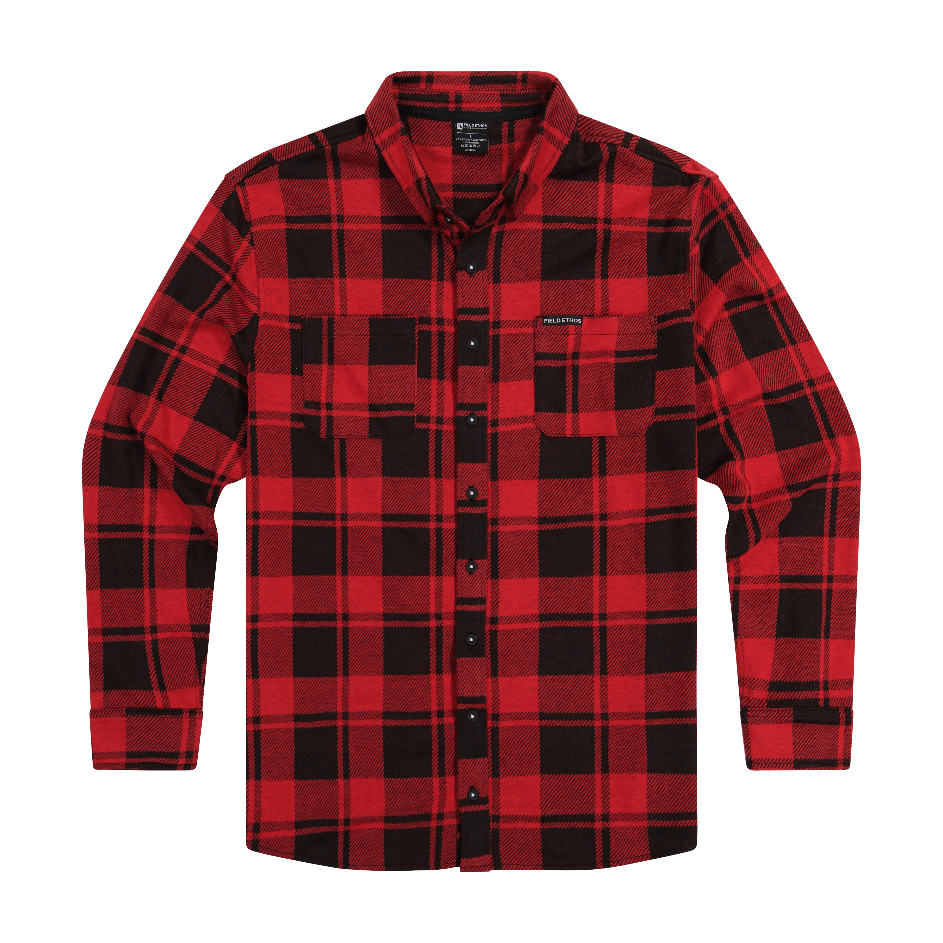 dress flannel shirts The Field Ethos Flannel Shirt Red/Black / XL